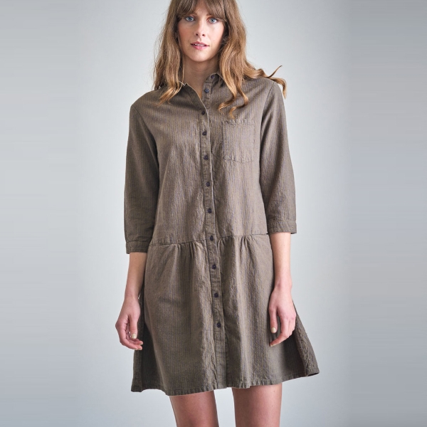 BIBICO Amber Shirt Dress Forest Green Stripe - PLAISIRS - Wellbeing and ...