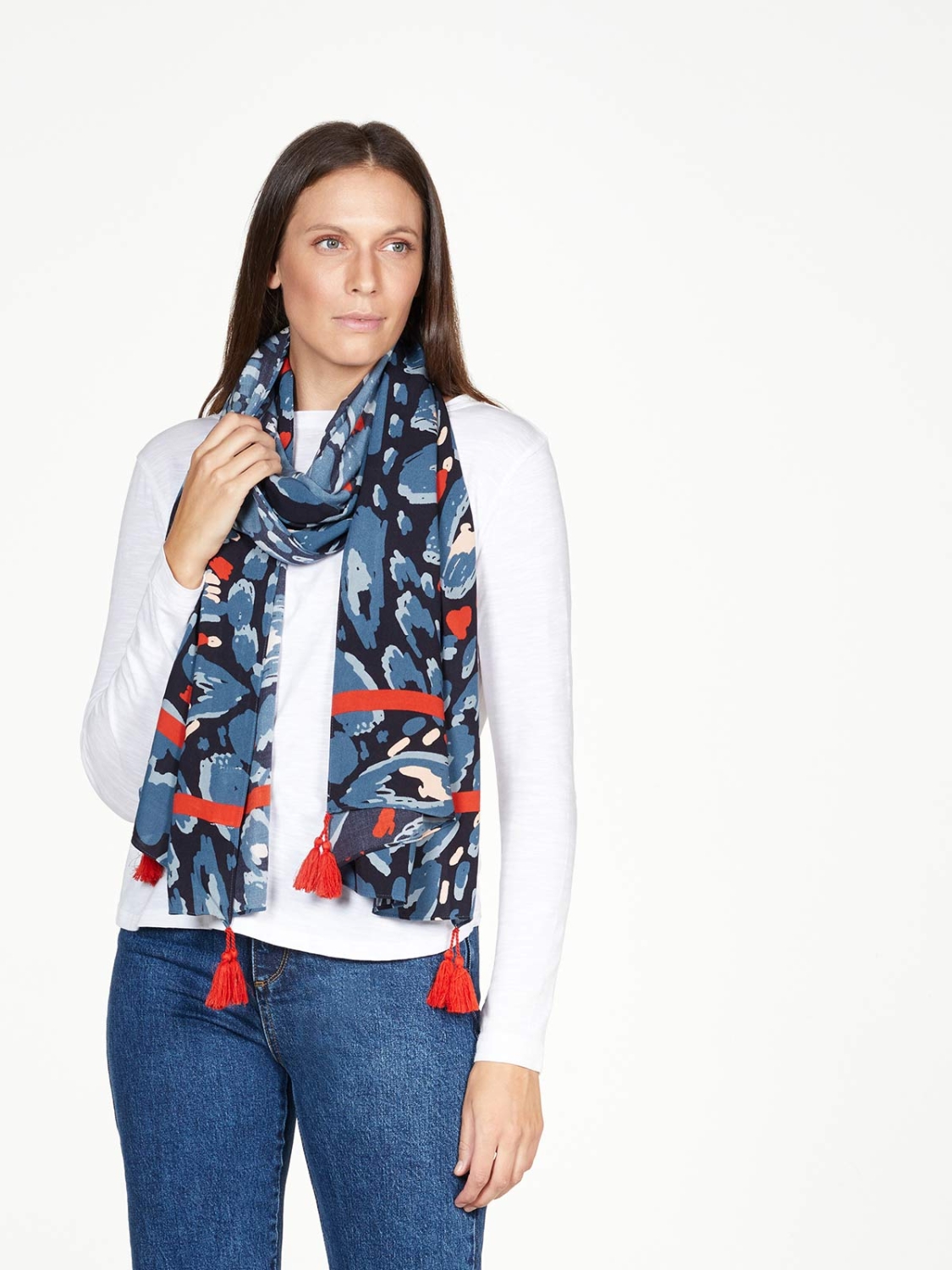 Thought Saraband Shawl Scarf Atlantic Blue - PLAISIRS - Wellbeing and ...